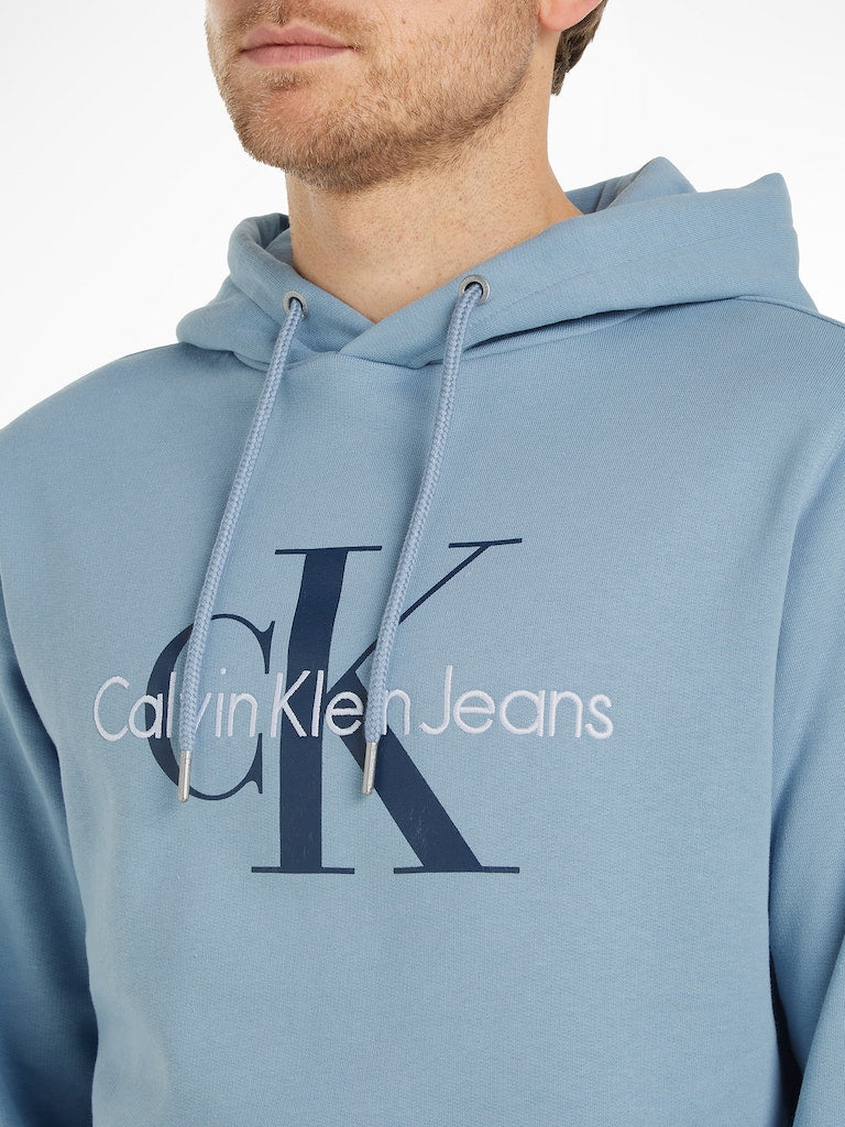 Calvin Klein Monogram Logo Hoodie Blue