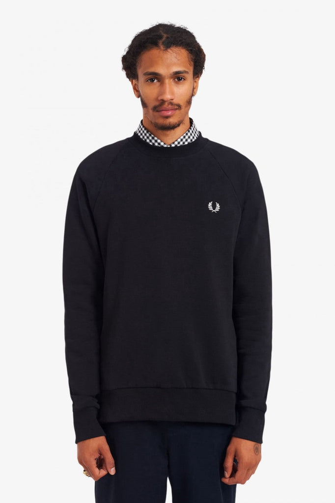 Fred Perry Relaxed Cotton Sweatshirt Black-Heroes
