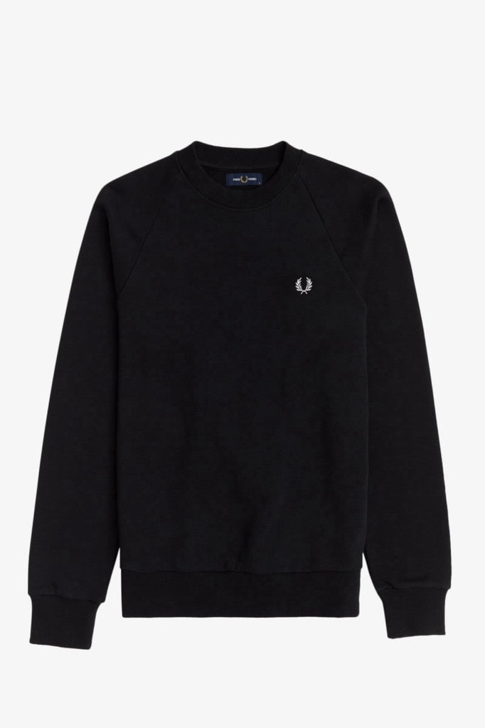 Fred Perry Relaxed Cotton Sweatshirt Black-Heroes