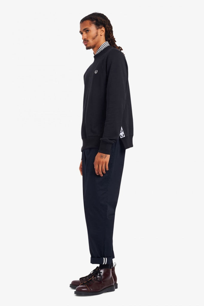 Fred Perry Relaxed Cotton Sweatshirt Black-Heroes