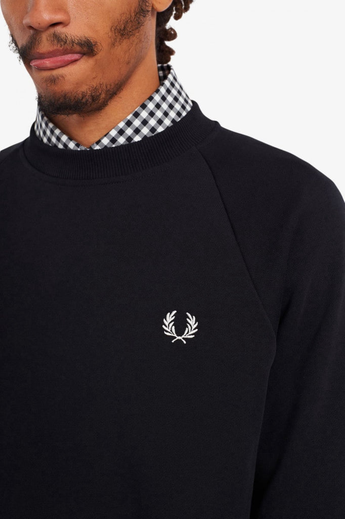 Fred Perry Relaxed Cotton Sweatshirt Black-Heroes