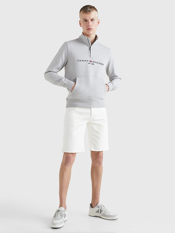 Tommy Hilfiger Flex Fleece Half-zip Sweatshirt Light Grey Heather-sweat-Heroes