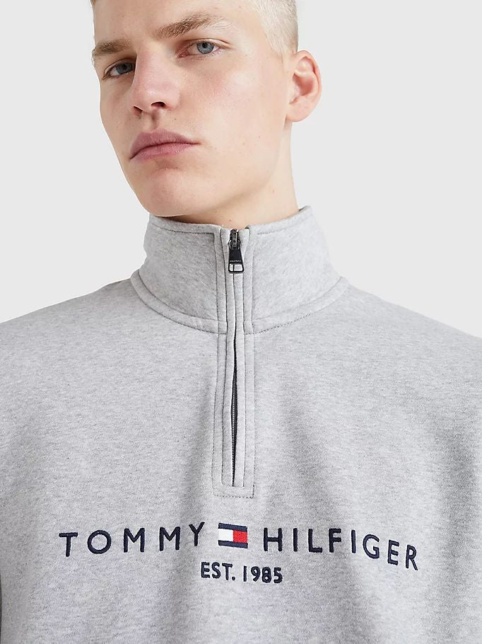 Tommy Hilfiger Flex Fleece Half-zip Sweatshirt Light Grey Heather-sweat-Heroes